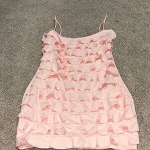 Edikted Pink Ruffle Mini Dress